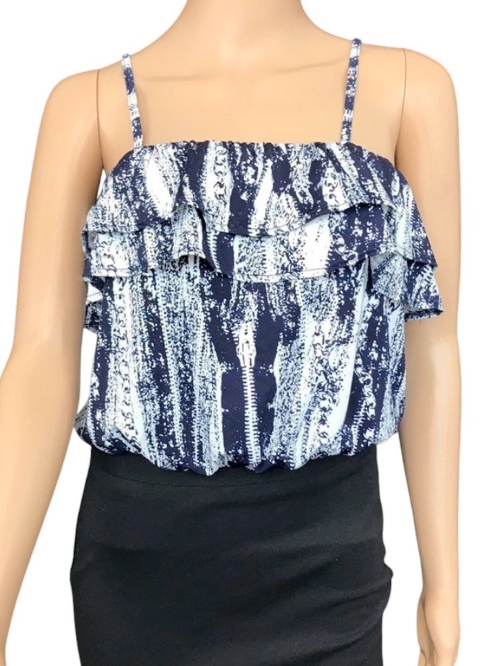 Paper Scissors Spaghetti Strap Ruffled Crop Top Size S